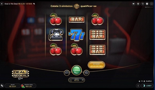 Tela inicial do jogo ao vivo Deal or No Deal ao vivo 